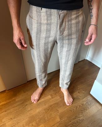 Pantalone da uomo beige a righe Outfit Italy tg 44