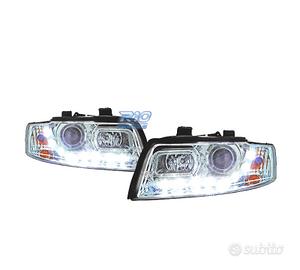 FARI PER AUDI A4 B6 00-04 LUCE DIURNA A LED FONDO 