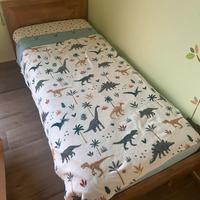 Letto singolo in legno con doghe + materasso