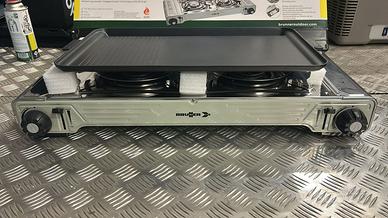 Fornello a gas doppio + grill con valigetta