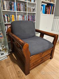 poltrona legno massello