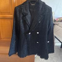 Giacca blazer doppiopetto nera da donna S