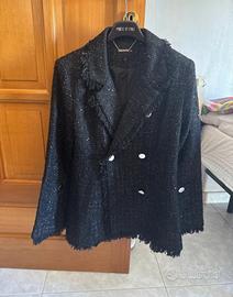 Giacca blazer doppiopetto nera da donna S