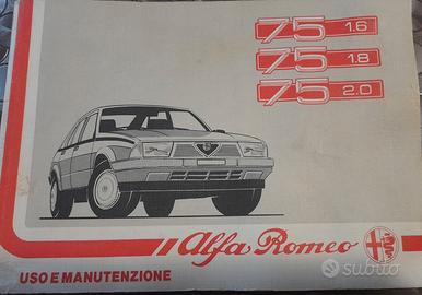 libretto uso e manutenzione Alfa Romeo 75