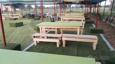 Tavoli in legno  + Panche Pic nic picnic