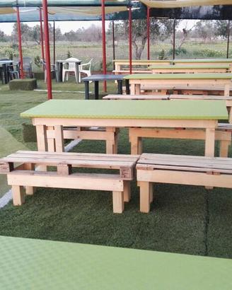 Tavoli in legno  + Panche Pic nic picnic