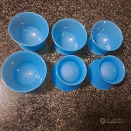 Guzzini vintage 6 coppette azzurre