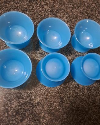 Guzzini vintage 6 coppette azzurre