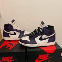 Jordan 1 hig coirt purple white
