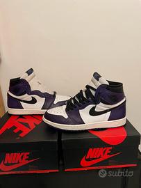 Jordan 1 hig coirt purple white