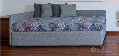Letto singolo con doghe materasso e cassettone