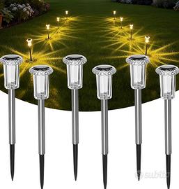 Luci Solari da Giardino a LED Set da 6 bianco cald
