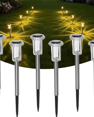 Luci Solari da Giardino a LED Set da 6 bianco cald