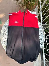 Giacca Tuta Adidas Climalite Bicolore Rossa e Nera