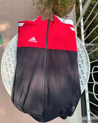 Giacca Tuta Adidas Climalite Bicolore Rossa e Nera