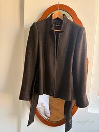 Giacca Zara lana marrone con cintura
