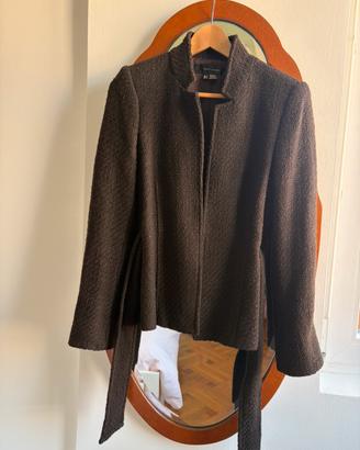 Giacca Zara lana marrone con cintura