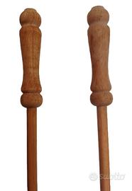 2 Bastoni Scorritenda Fruste In Legno Tende 120 cm