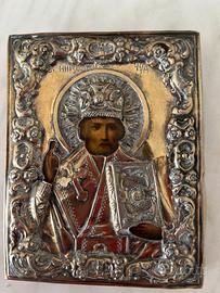 icona russa anticaargento 84 San Nicola 1856