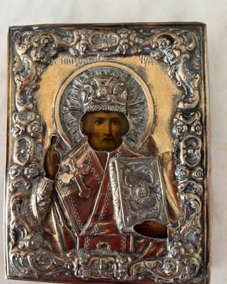 icona russa anticaargento 84 San Nicola 1856