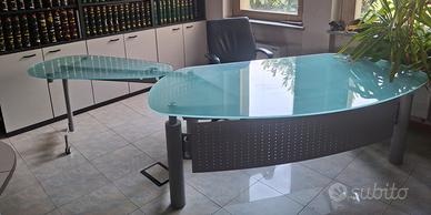 SCRIVANIA IN CRISTALLO SATINATO