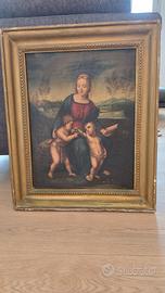 quadro antico, madonna del cardellino 