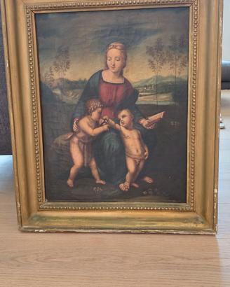 quadro antico, madonna del cardellino 