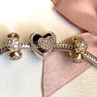 Charm pandora oro giallo e brillantini, vedi prez