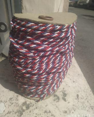 Merceria Cordoncino intrecciato bianco rosso blu