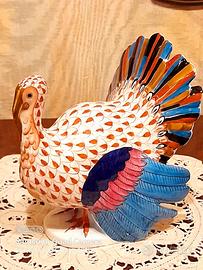 Scultura Tacchino di Finissima Porcellana Herend 