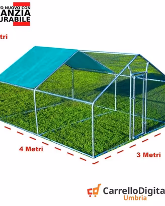 Recinto per Polli 3x4 m x h 2 m – 12 mq verdino