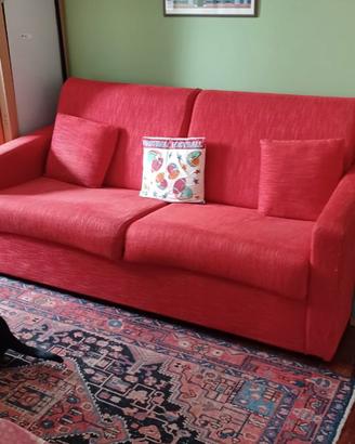 Divano letto in tessuto rosso 2/3 sedute