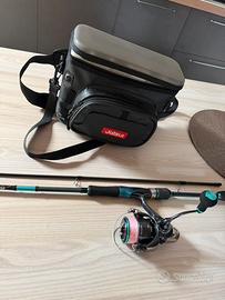 Canna  e mulinello da pesca eging emeraldas