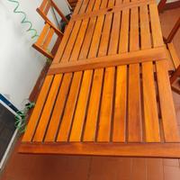 tavolo da giardino in legno con otto sedie 