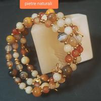 bracciale Memory wire con pietre e ciondoli 