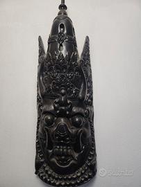 Maschera in legno scuro Rawana