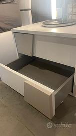 Comodino Orme Gliss bianco 2 cassetti – Dekor Cana