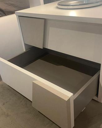 Comodino Orme Gliss bianco 2 cassetti – Dekor Cana
