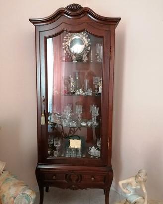 Vetrinetta in legno stile classico con cassetto