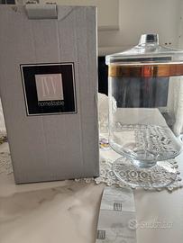 Biscottiera IVV Vetro con Coperchio Bordo Oro