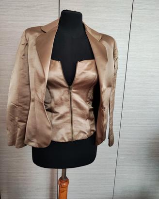 Giacca e corsetto satinato sartoria artigianale tg