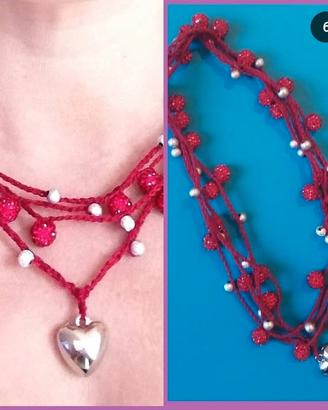 collana multifilo uncinetto 