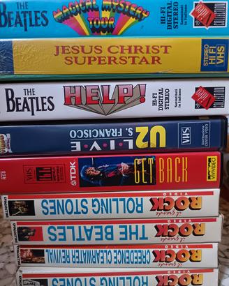 Lotto 9 VHS Musicali Rock (Beatles, Stones, U2)