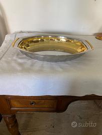 Vassoio ovale Gottinghen inox 18/10 e oro 24k