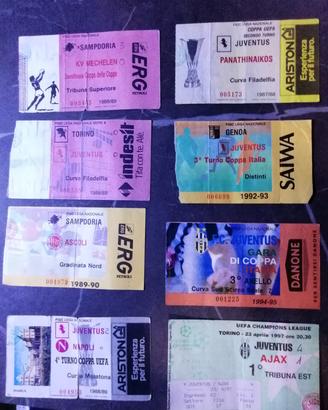vecchi biglietti stadio calcio 80/90