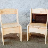 sedie per bambini in legno stile Montessori 