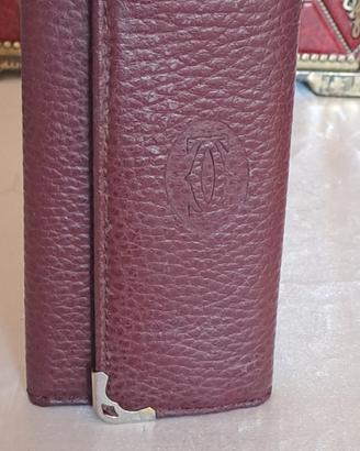 portachiavi  Cartier  con 6 ganci  in pelle bo