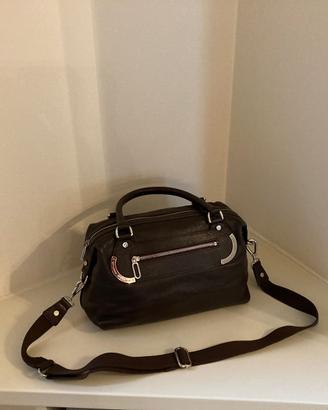 Borsa a mano in pelle marrone Studio Pollini