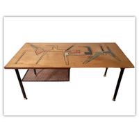 Vintage coffee table 50s 60s decorato originale
