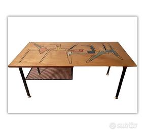 Vintage coffee table 50s 60s decorato originale